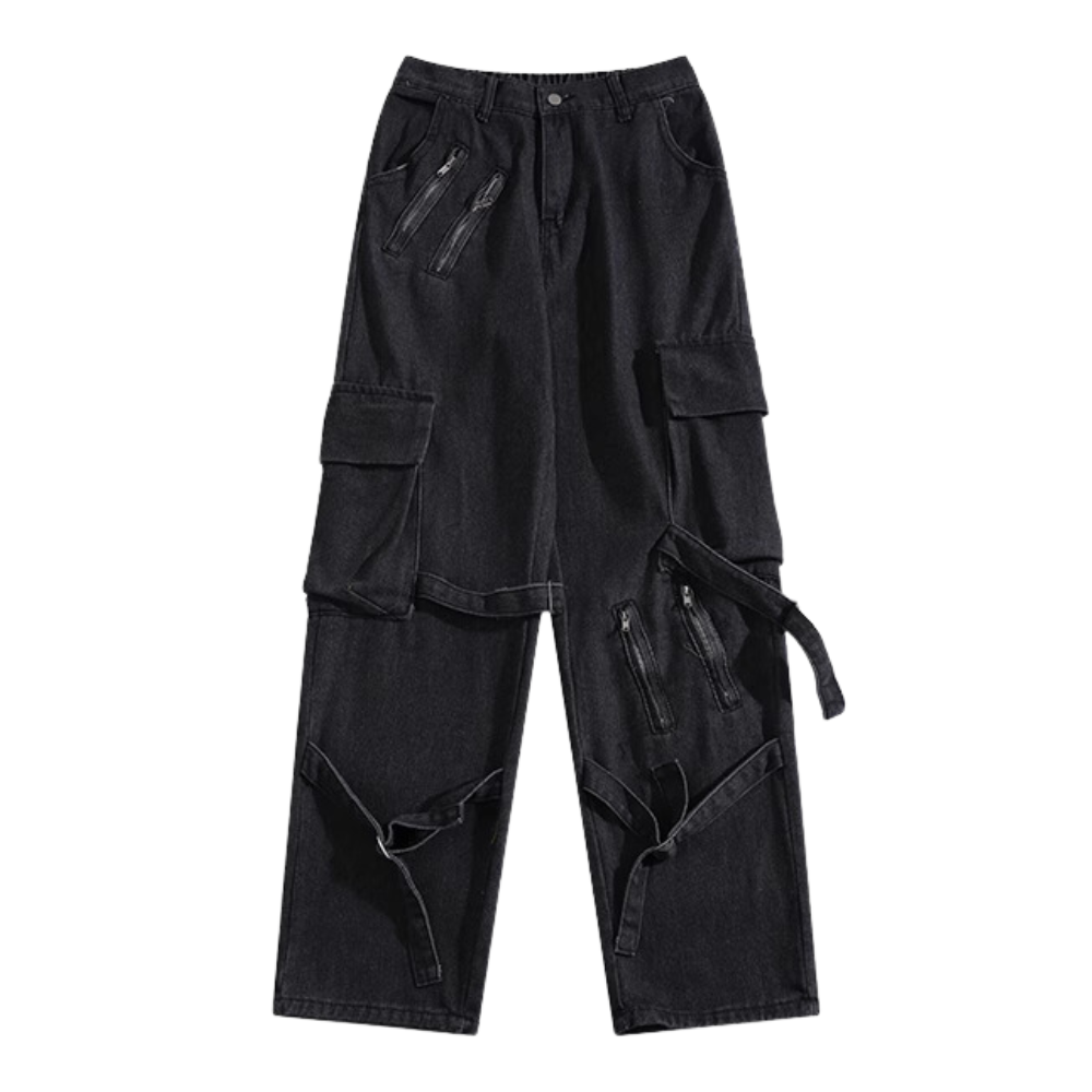 Solid Lace-Up Jeans
