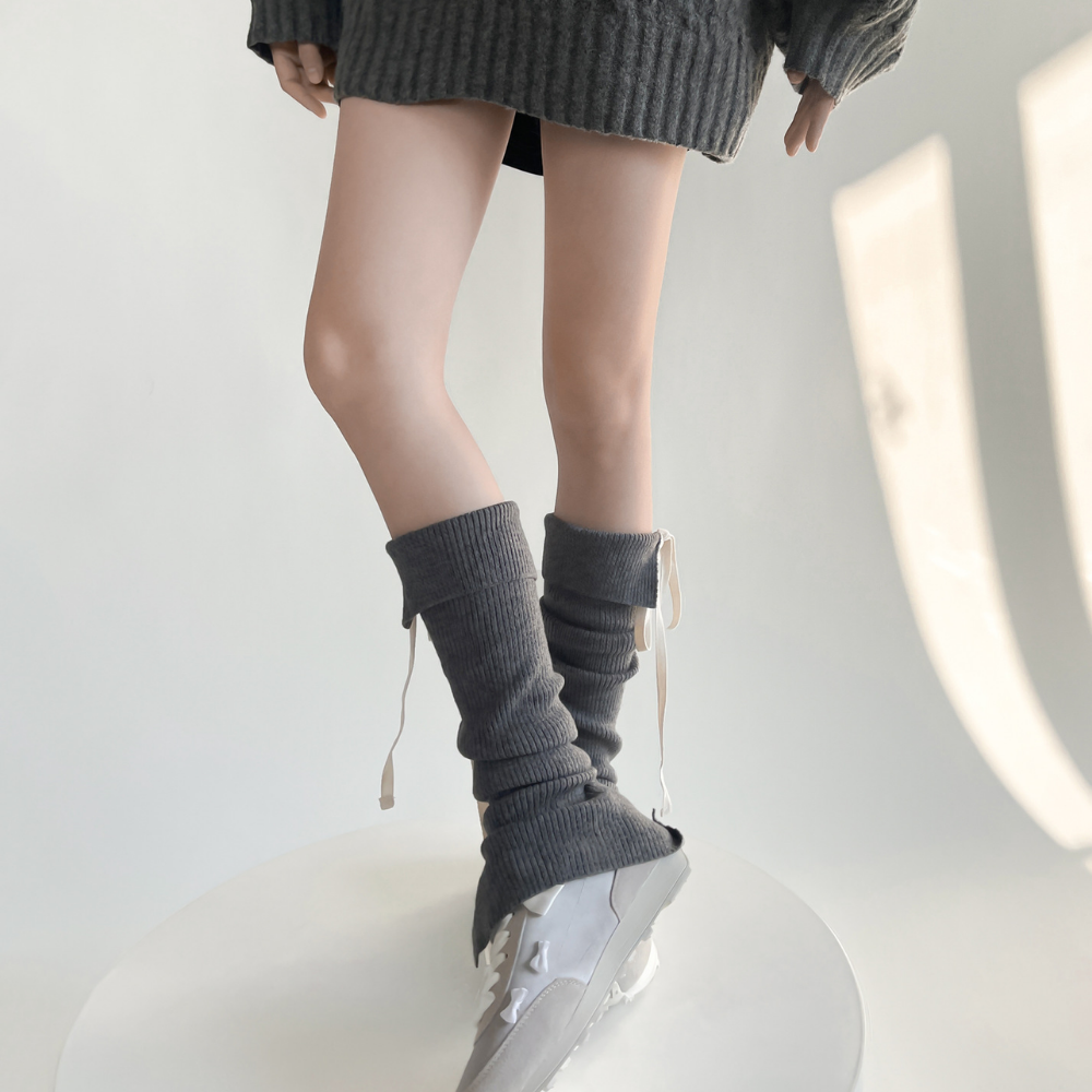 Sweet Bow Solid Color Leg Covers
