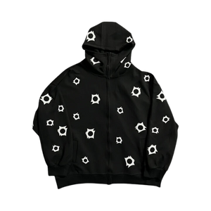 Art In War Full Puff Print Black Hoodie