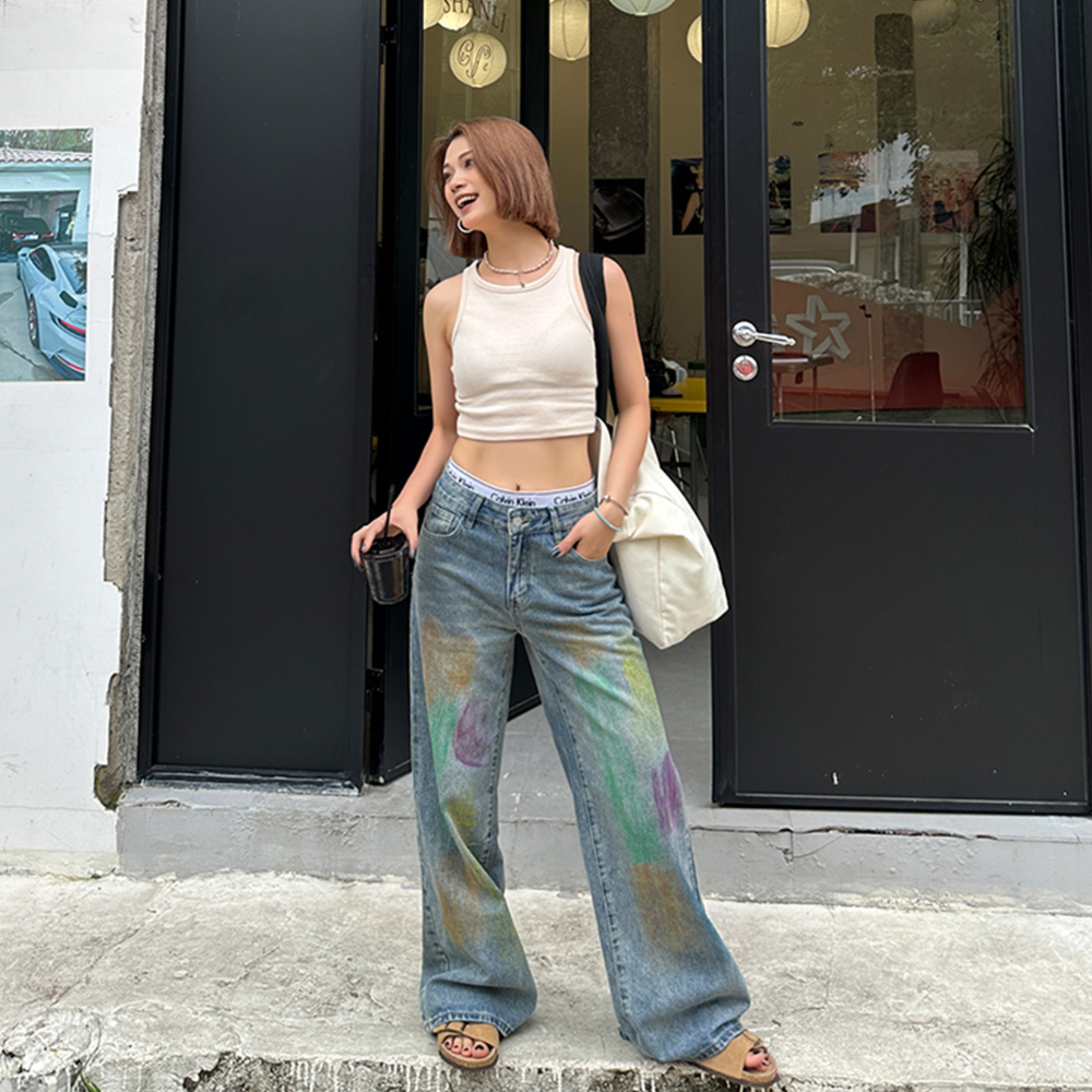 Distressed Iridescent Jeans