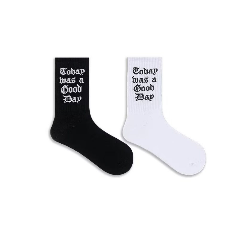 Unseen Echoes American Street Sanskrit Letter Socks