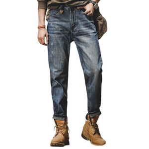 American Retro Loose Straight Thin Section Washed Casual Jeans