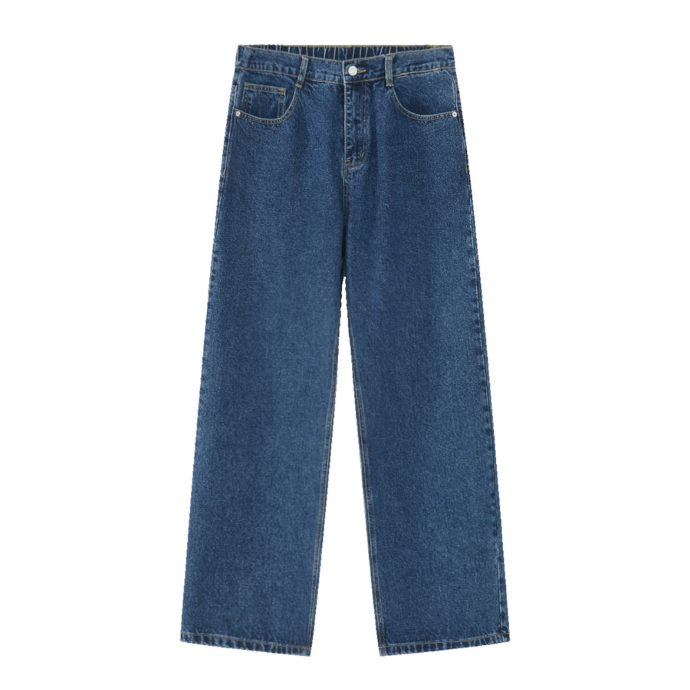 Simple Solid Color Straight Jeans