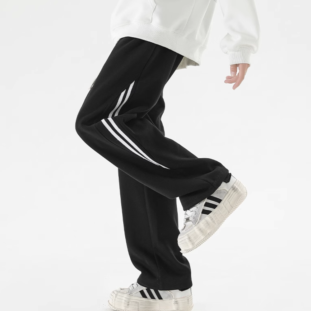Retro Contrast Striped Sweatpants