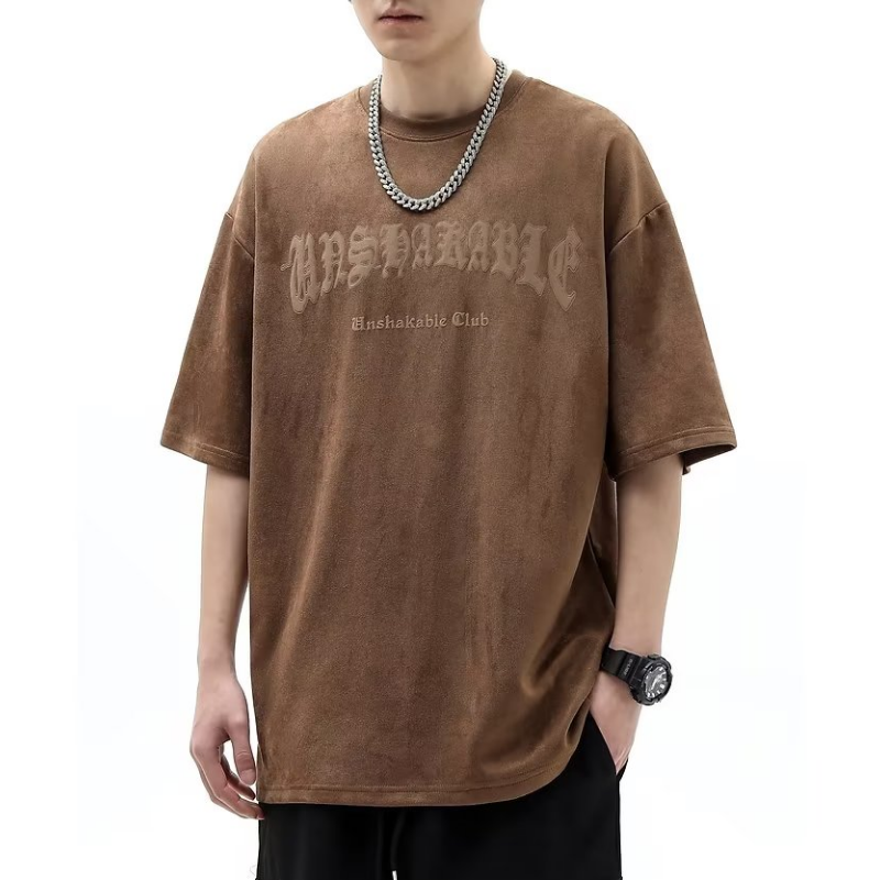 Vintage Skull Wing Suede T-Shirt