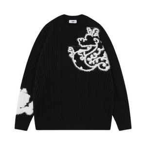 Cartoon Jacquard Dragon Jumper