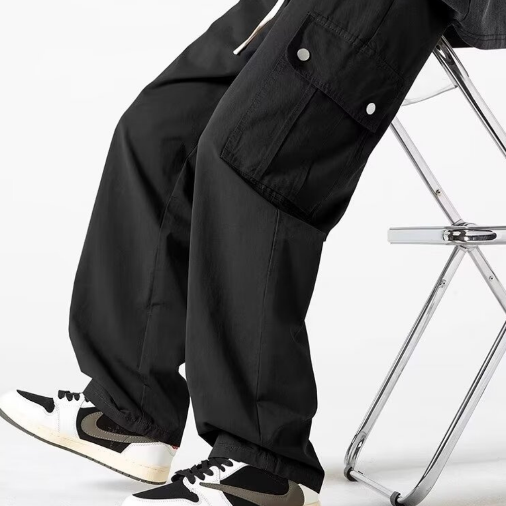 Vintage Large Pocket Solid Color Cargo Pants