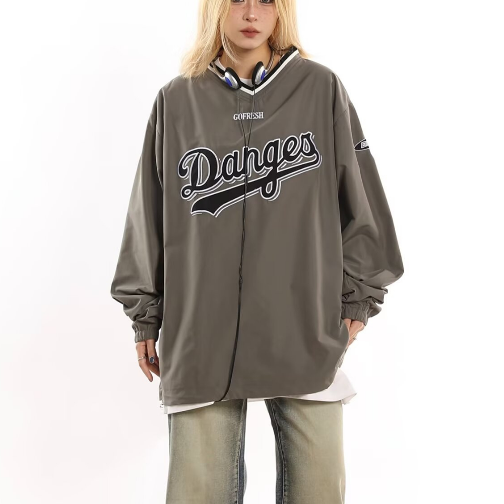 Classic V-neck Patch Embroidered Sweatshirt