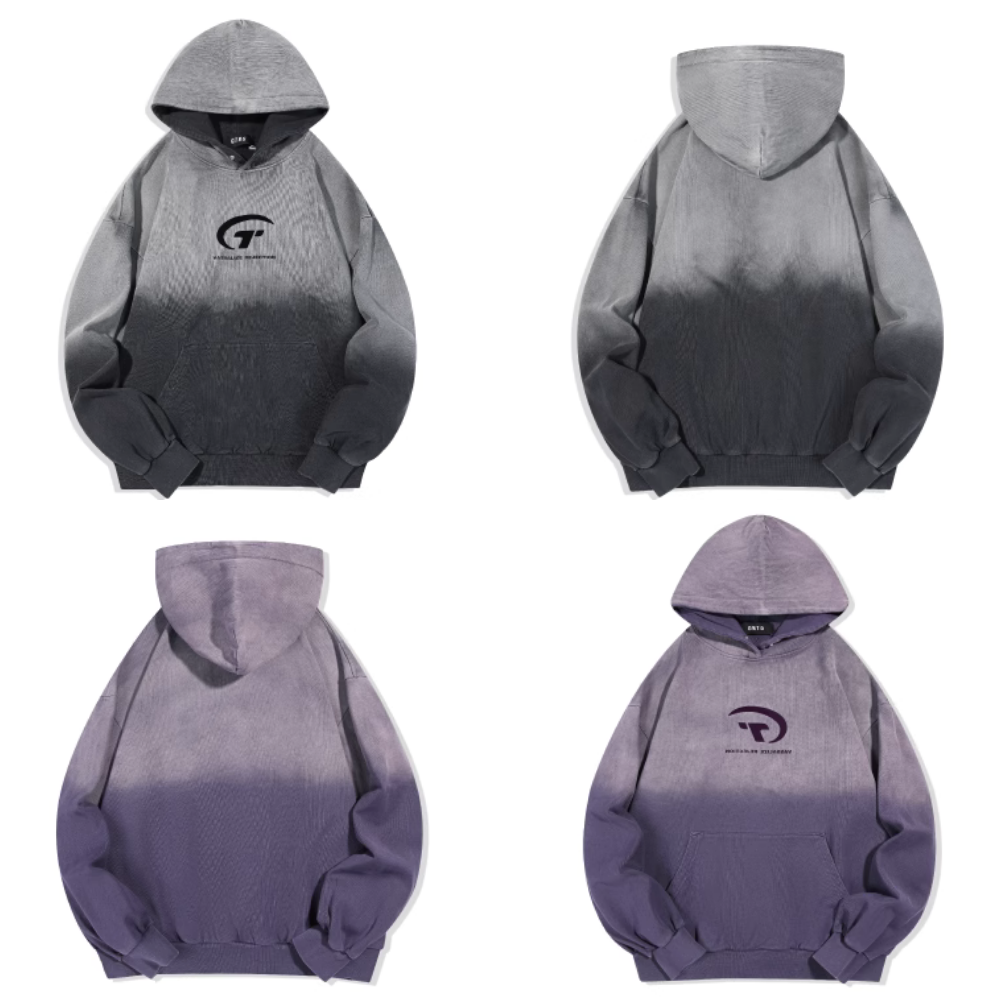 Ins Cotton Gradient Washed Hoodie