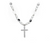 American Reflective Pearl Cross Necklace