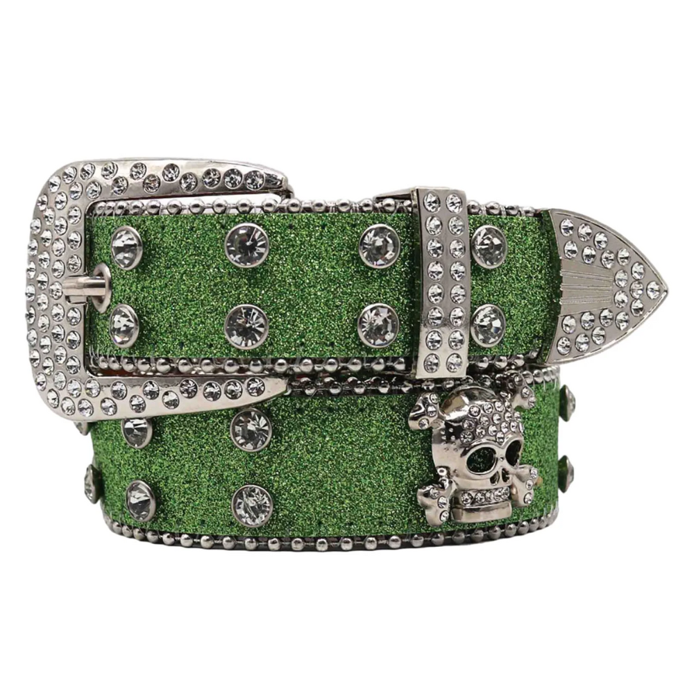 LoopStone Rhinestone Skull Belt