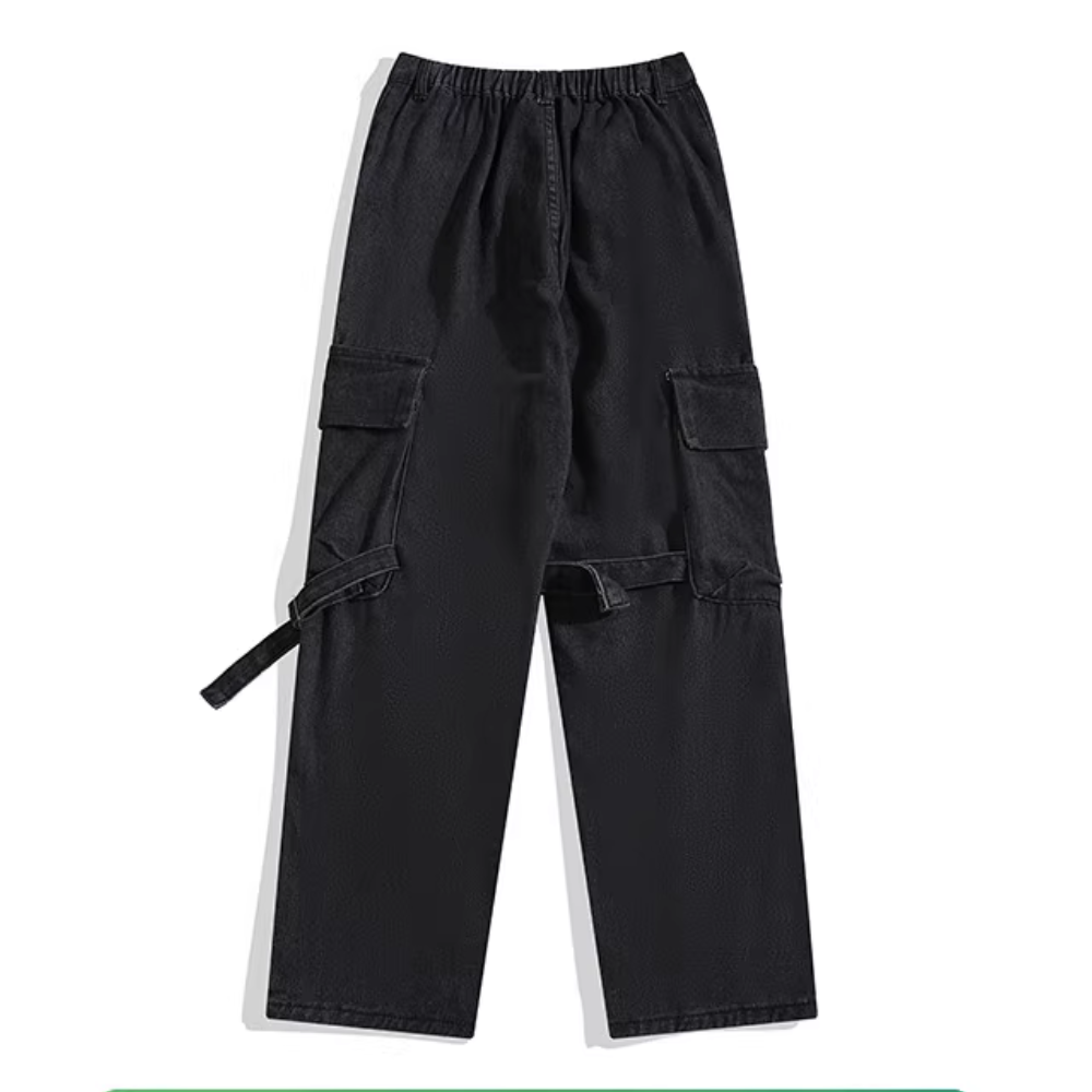Solid Lace-Up Jeans