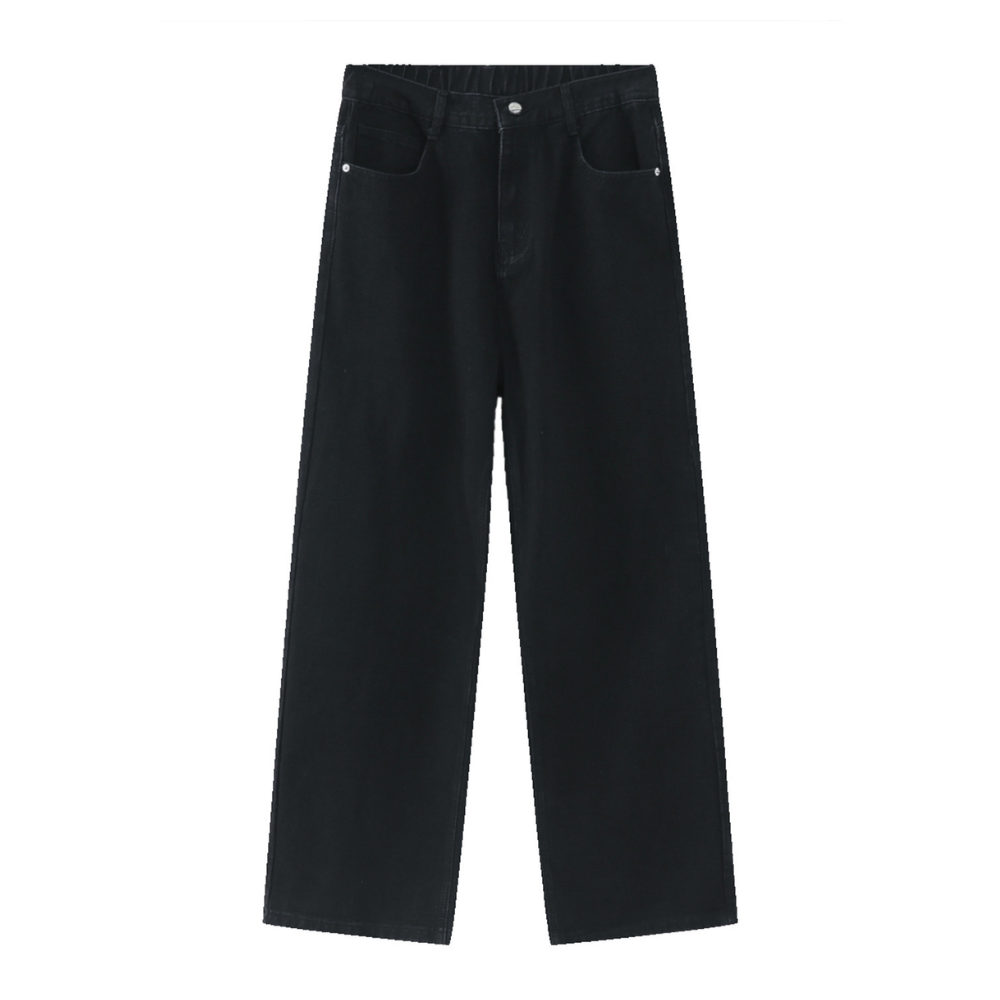Simple Solid Color Straight Jeans