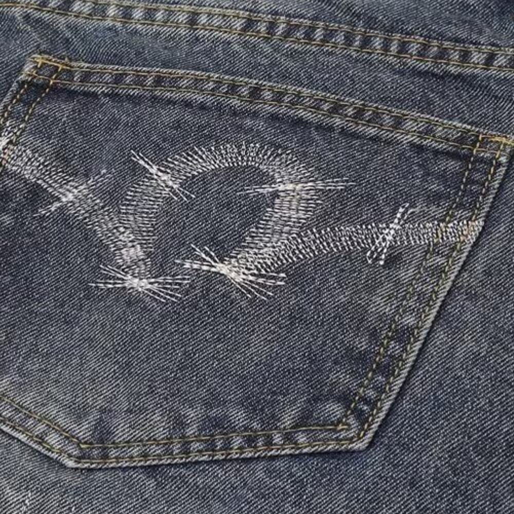 DF|Distressed Camouflage Panel Jeans