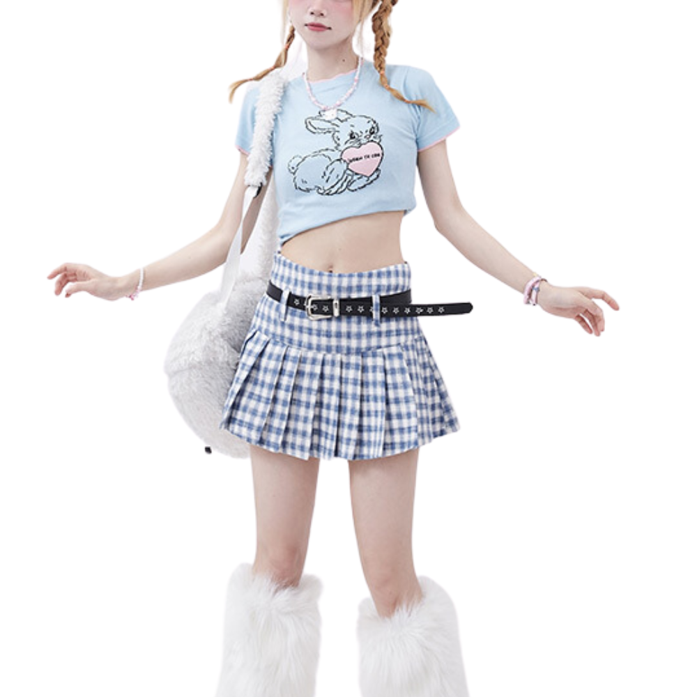 Women's Cute Rabbit Jacquard Cropped Top