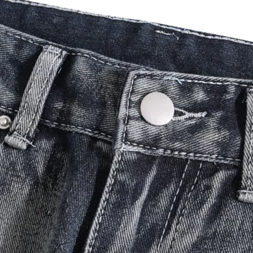 Vintage Wash Frayed Jeans