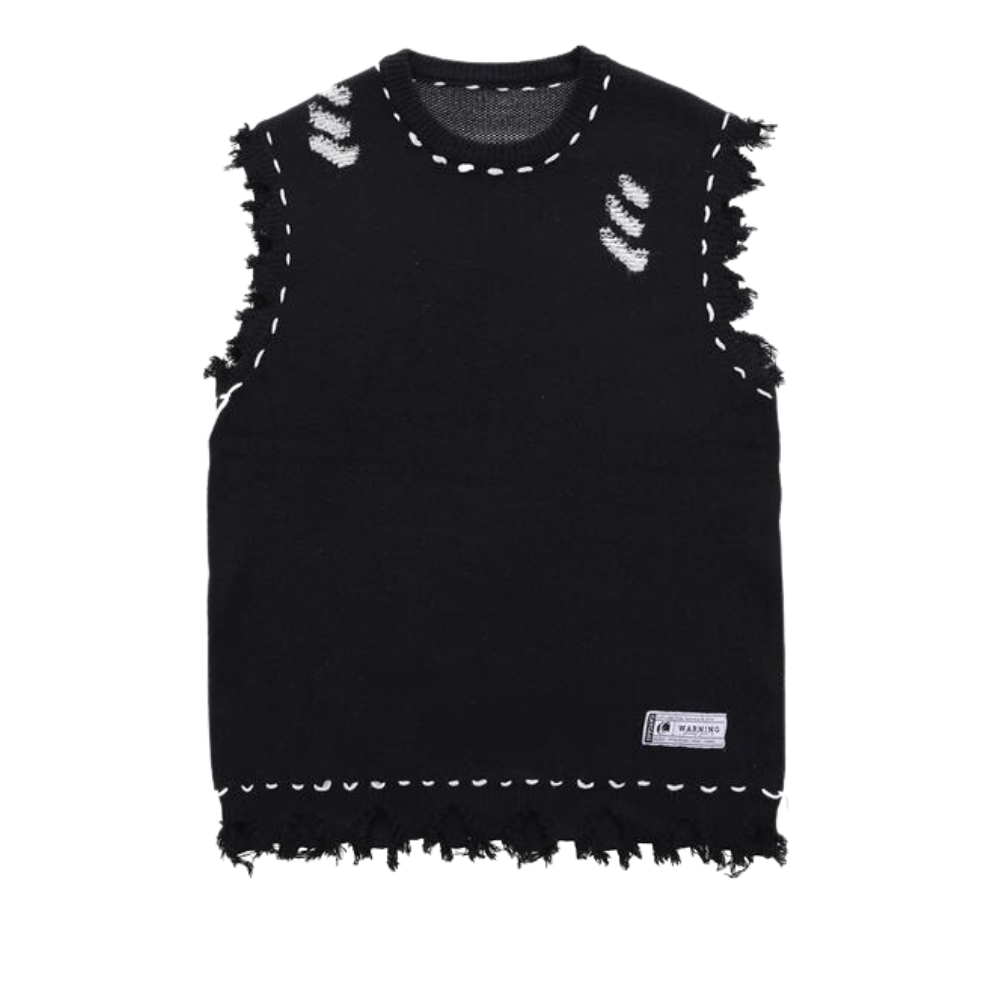 High street Ragged Tassels Knitted Vest
