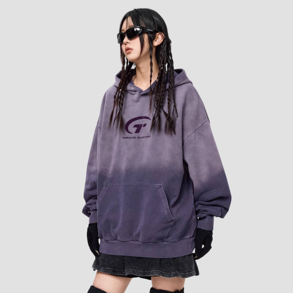 Ins Cotton Gradient Washed Hoodie