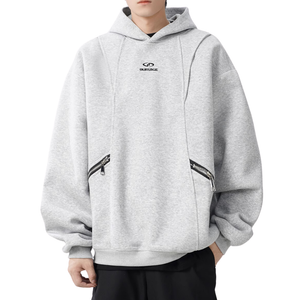 Heavy Dual Zip Embroidered Hoodie