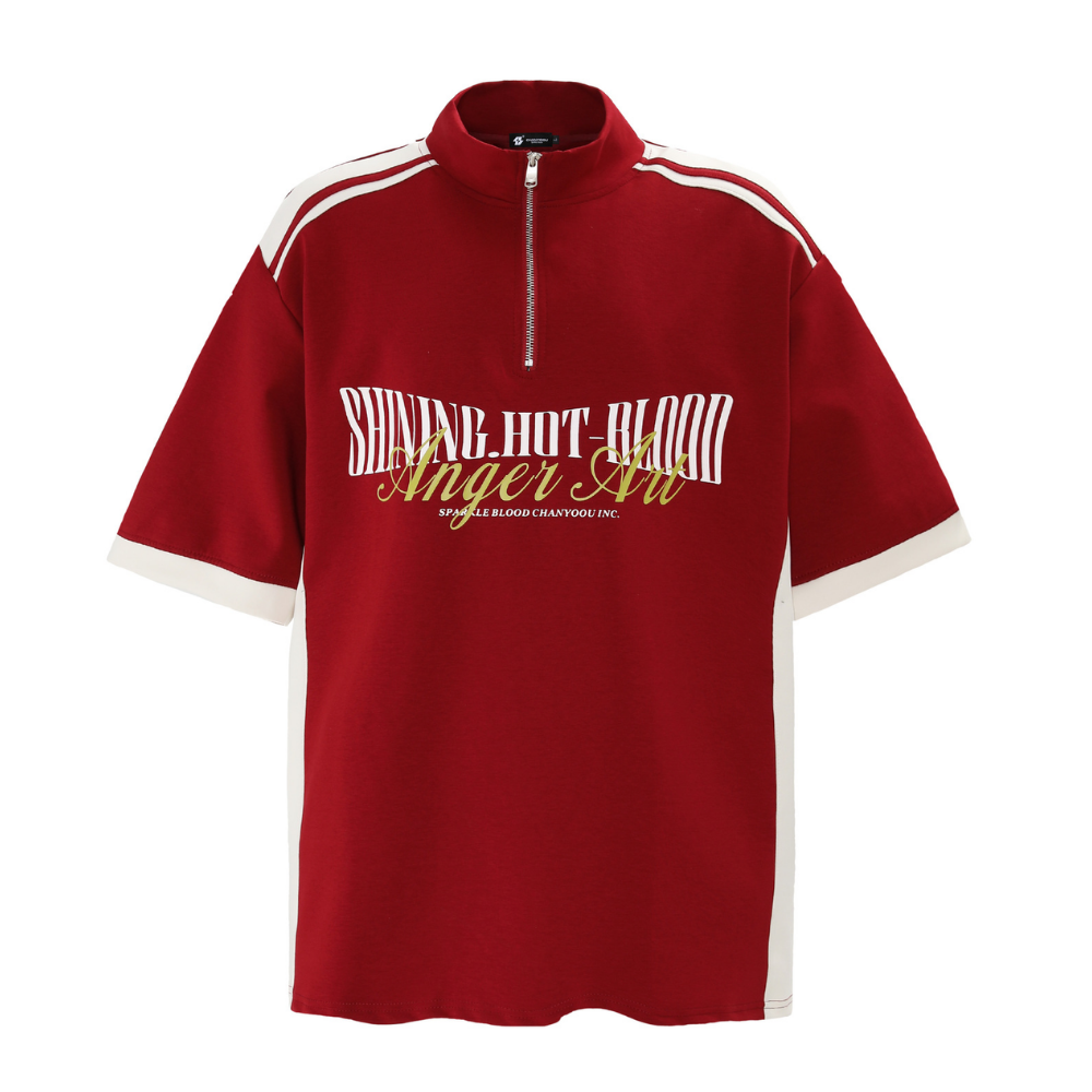 American Retro Contrast Color Polo T-Shirt