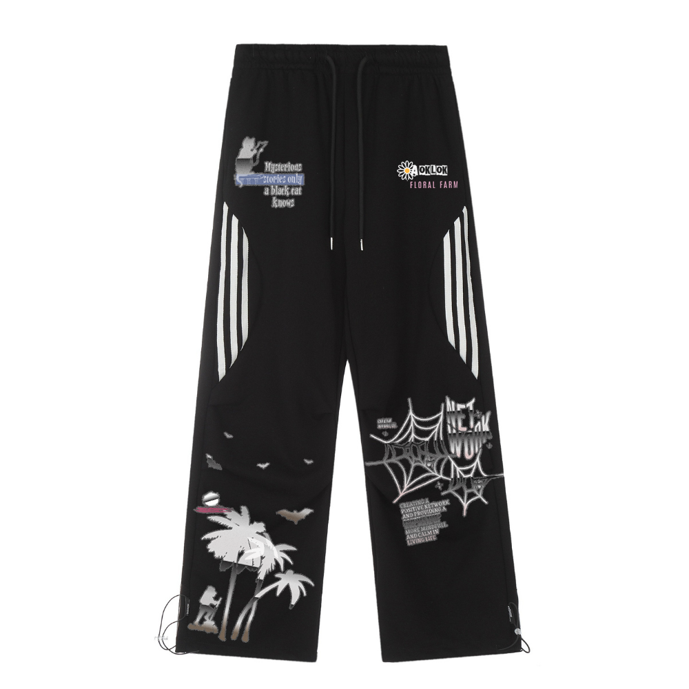 Coconut Tree Print Panel Sweatpants