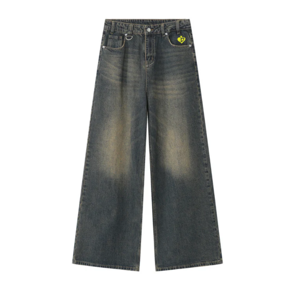 DF|Retro Clean-Fit Distressed Loose Jeans