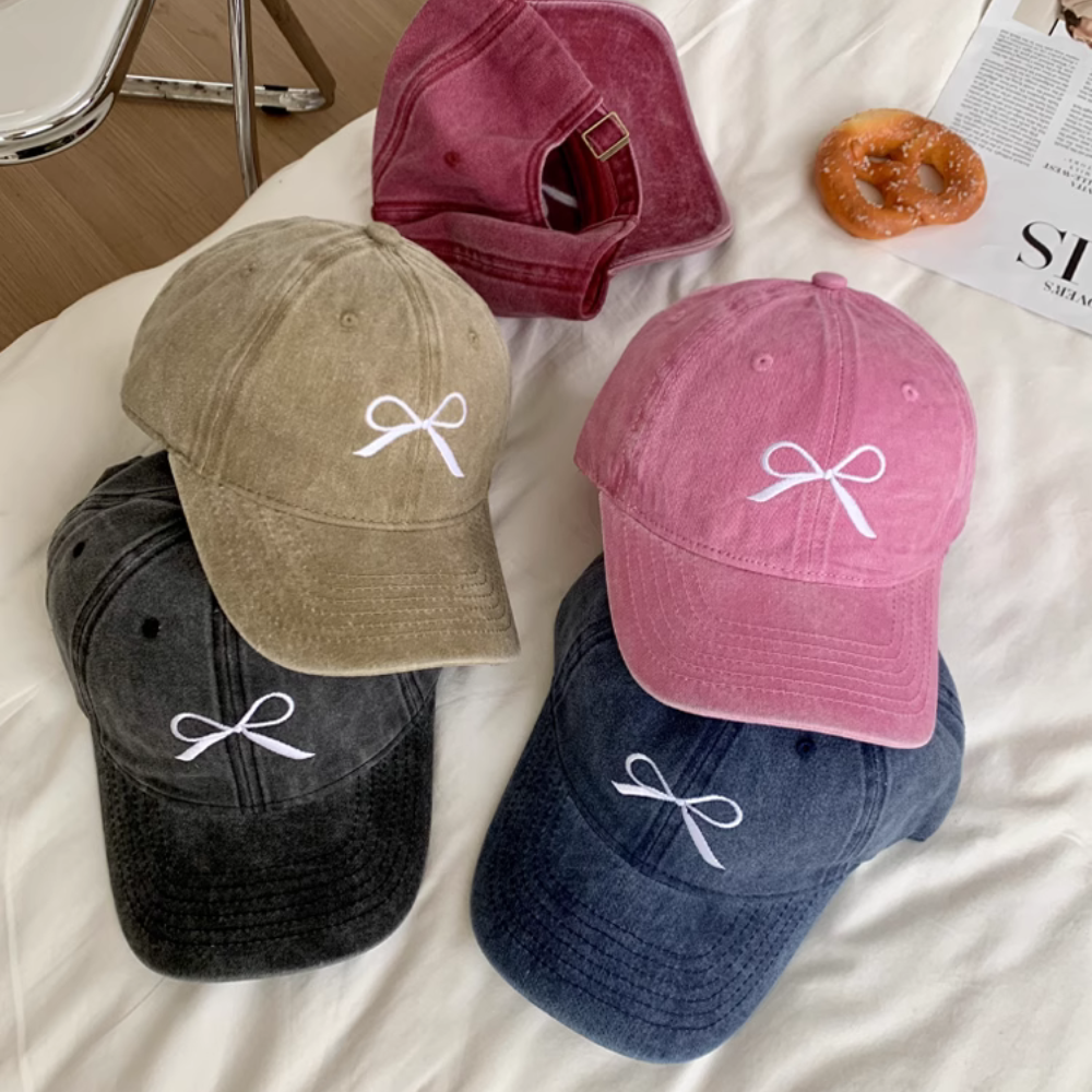 Simple Bow Embroidery Hat