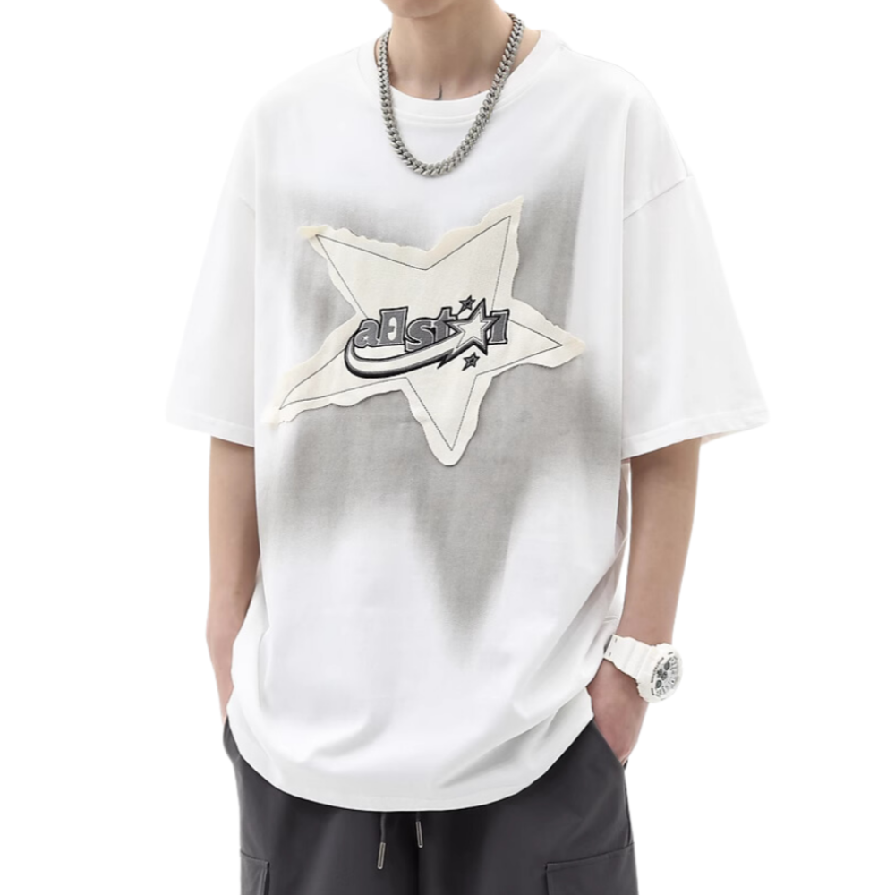 Star Patch Embroidery T-shirt
