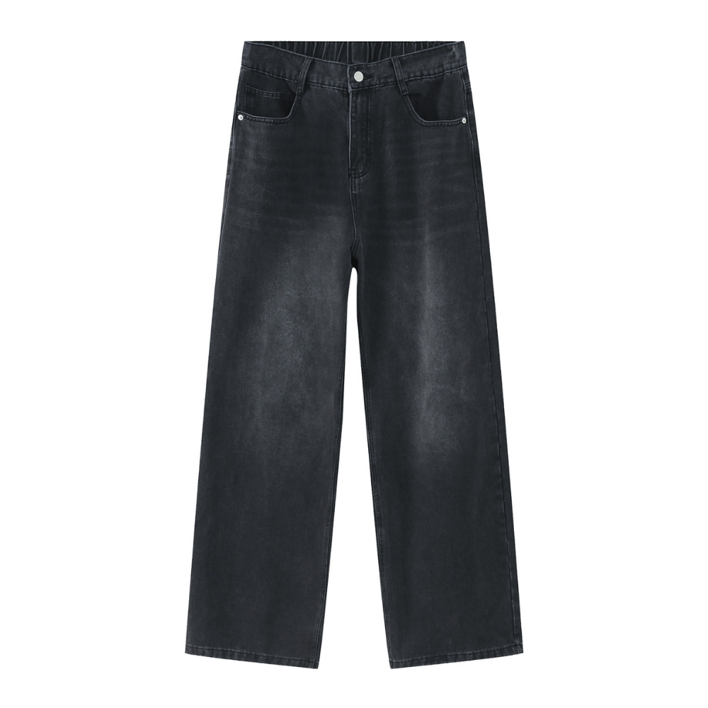 Simple Solid Color Straight Jeans