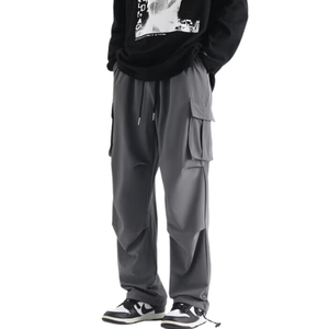 Technical Pleated Drawstring Pocket Cargo Pants