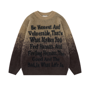 High Street Gradient Letter Jacquard  Sweater