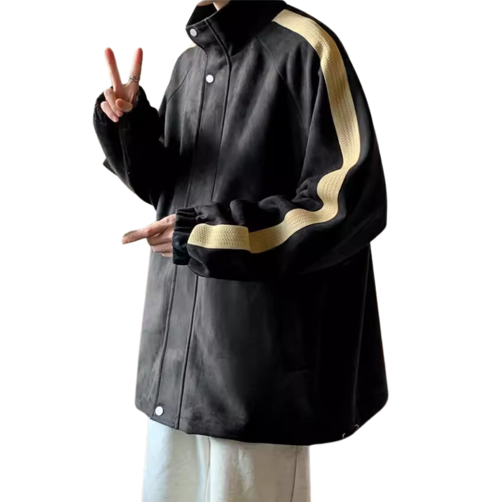Japanese Stand Collar Suede Jacket