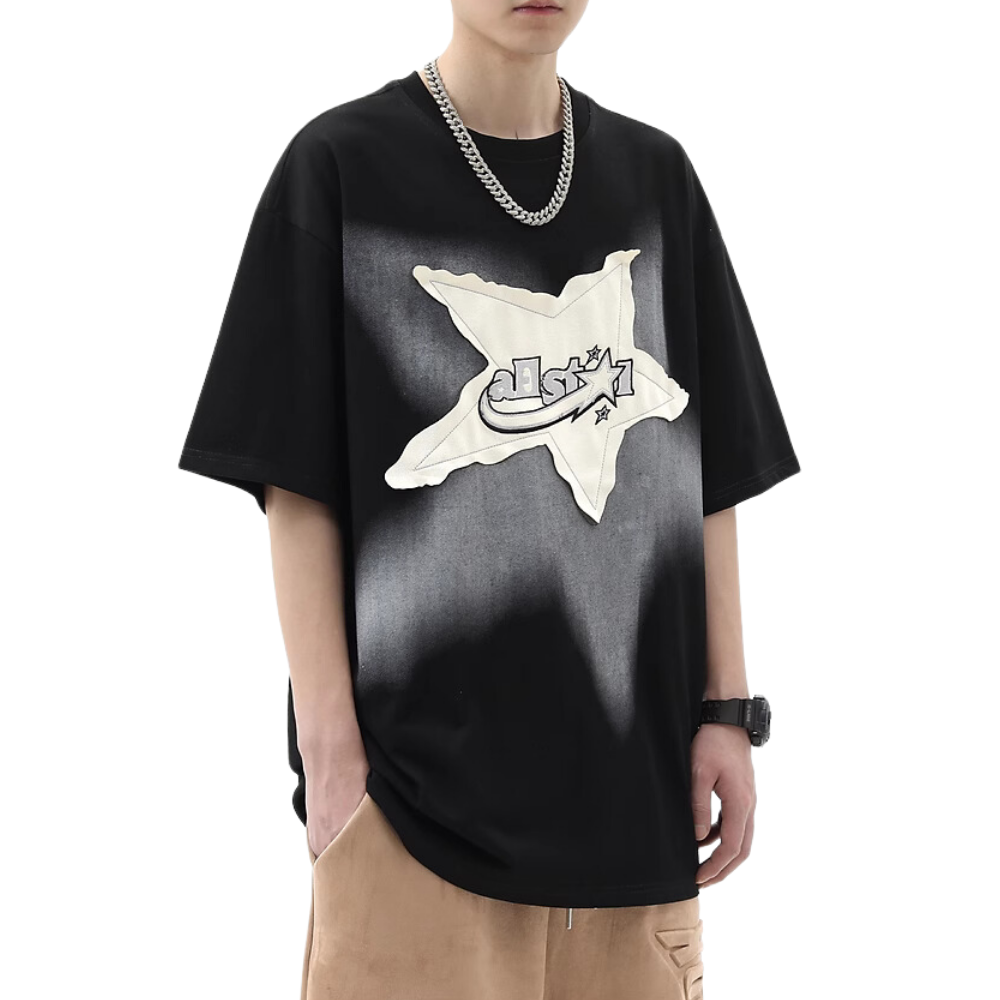 Star Patch Embroidery T-shirt