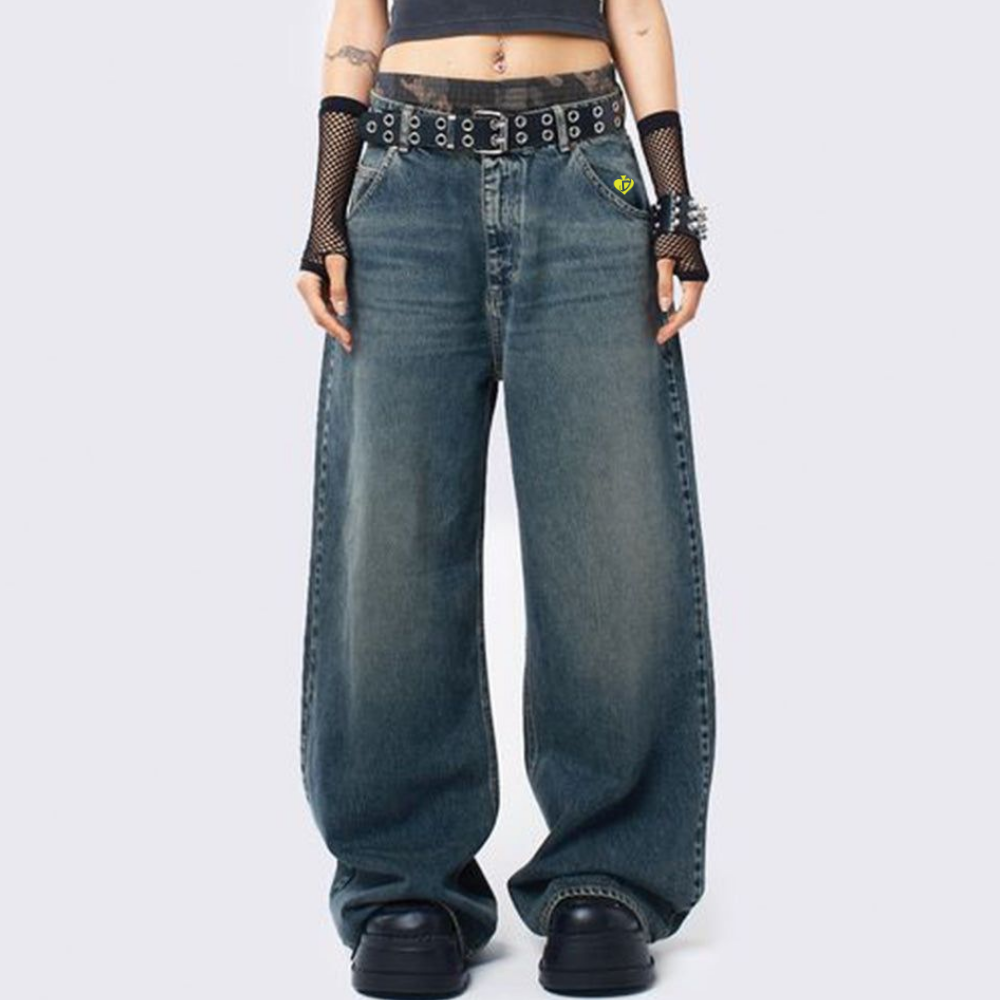 DF|Retro Clean-Fit Distressed Loose Jeans