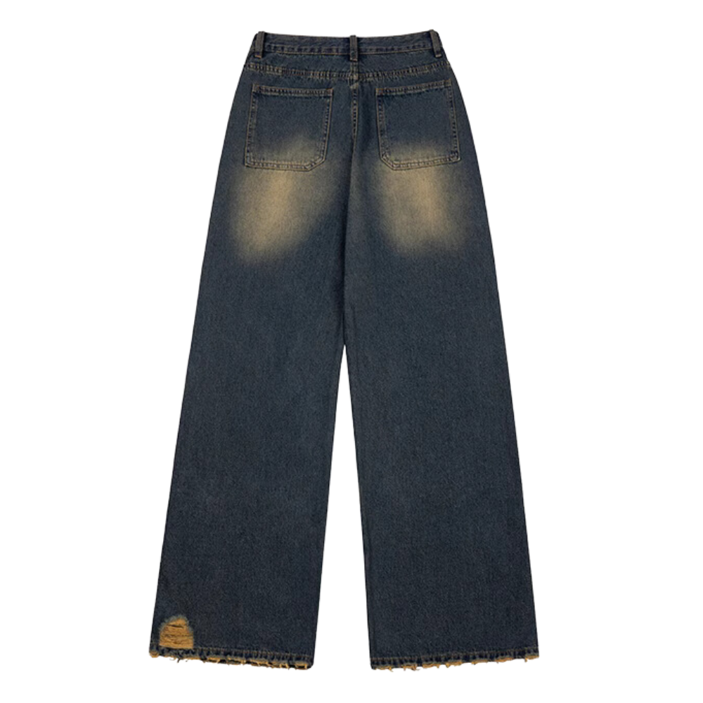 Vintage Artistic Distressed Ripped Jeans