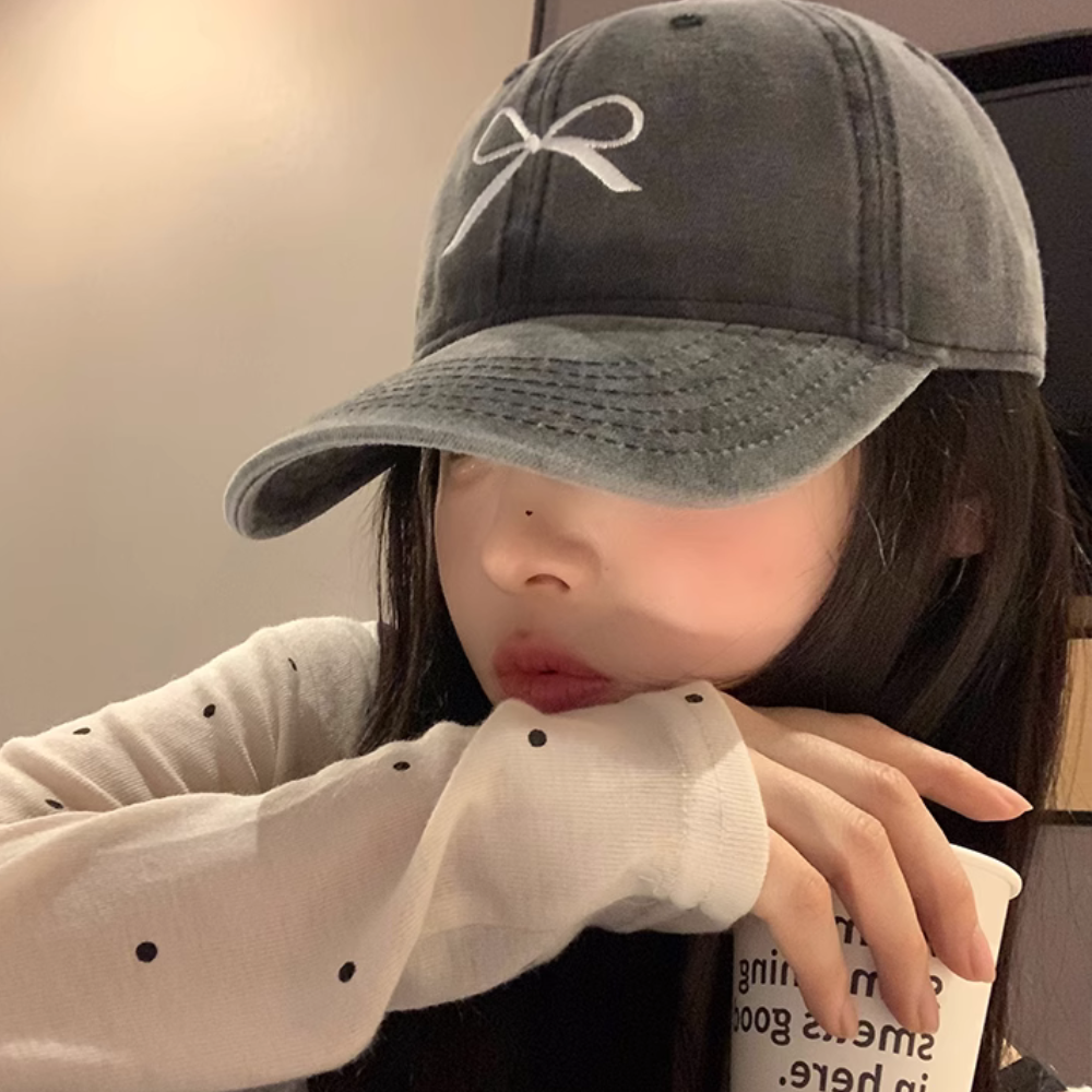 Simple Bow Embroidery Hat