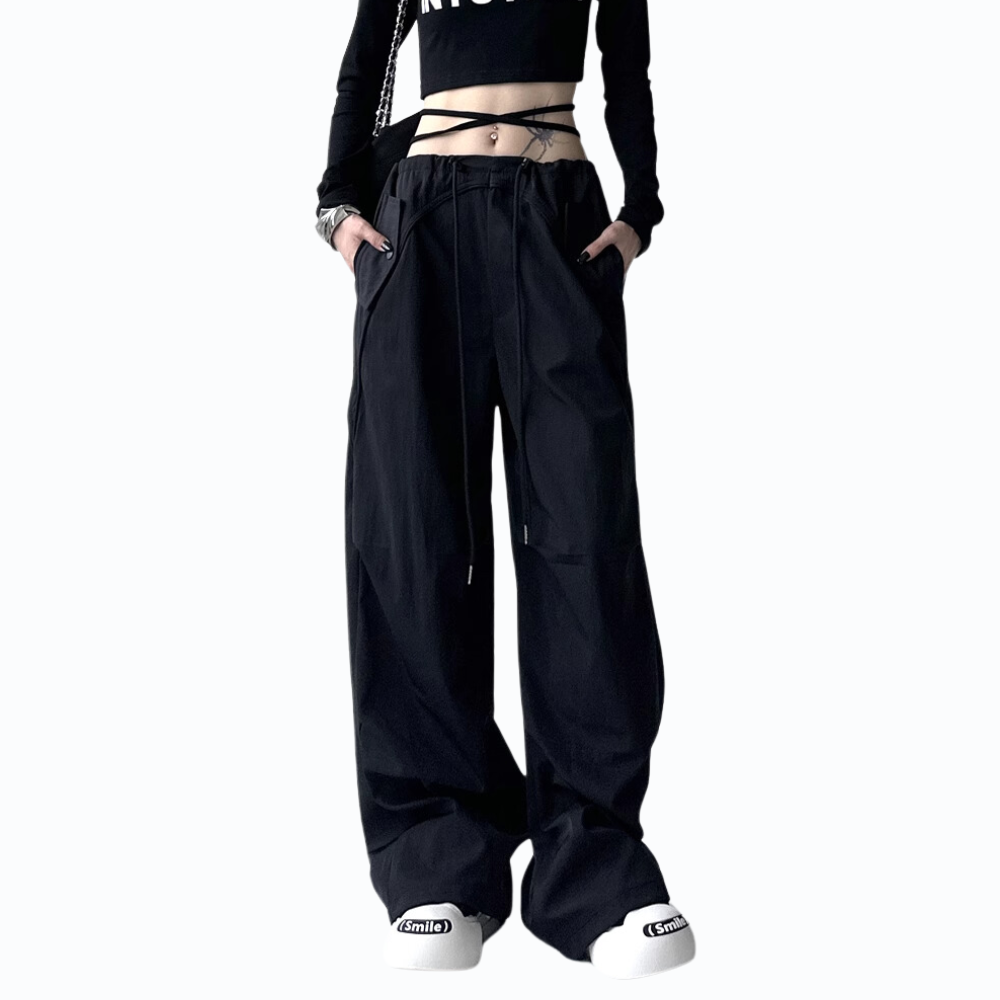 Women's Solid Color Paratrooper Cargo Pants