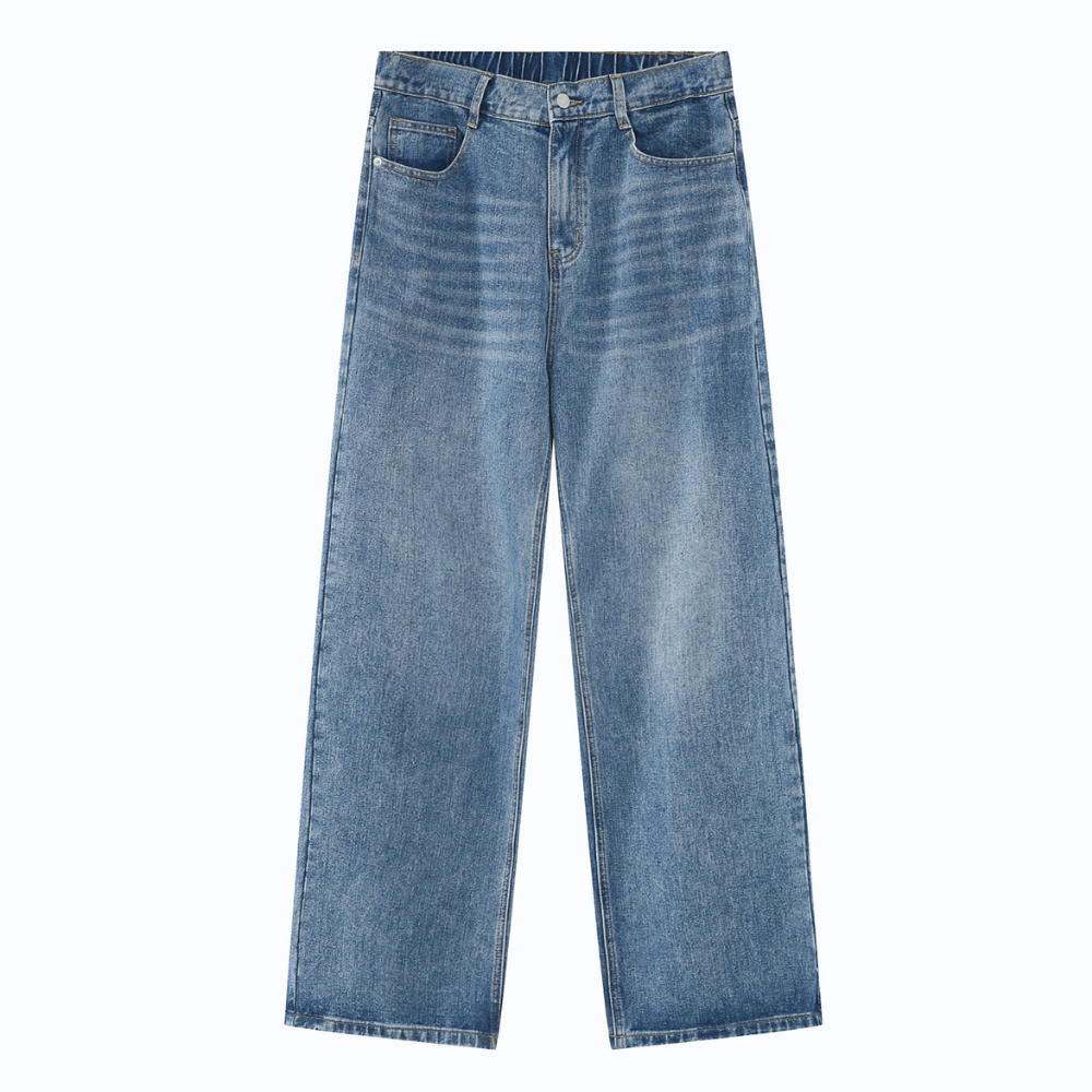 Simple Solid Color Straight Jeans