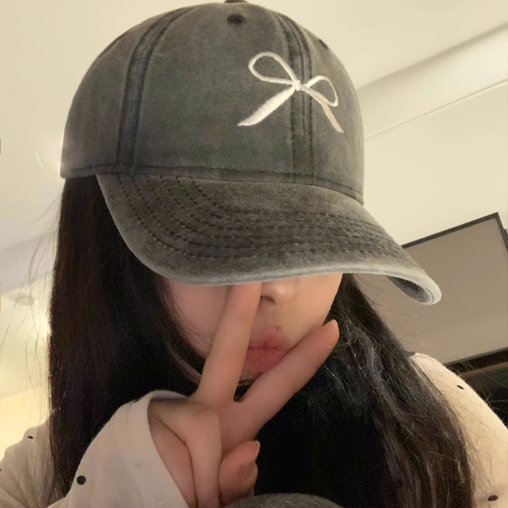 Simple Bow Embroidery Hat