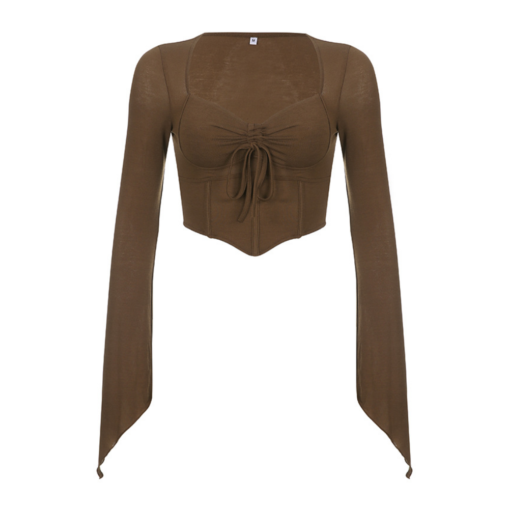 Women's Hot Girl V Neck Slim Long Sleeve