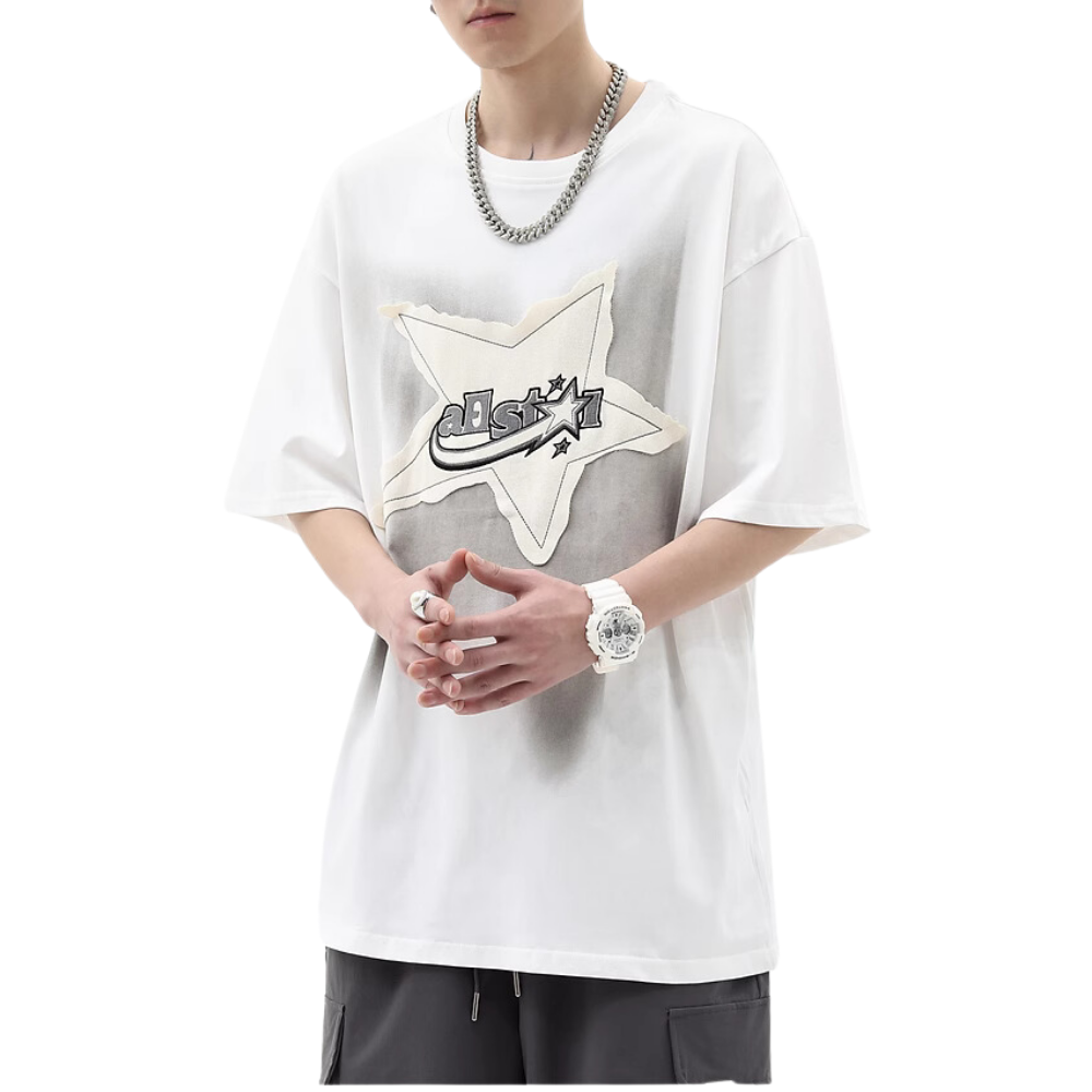 Star Patch Embroidery T-shirt