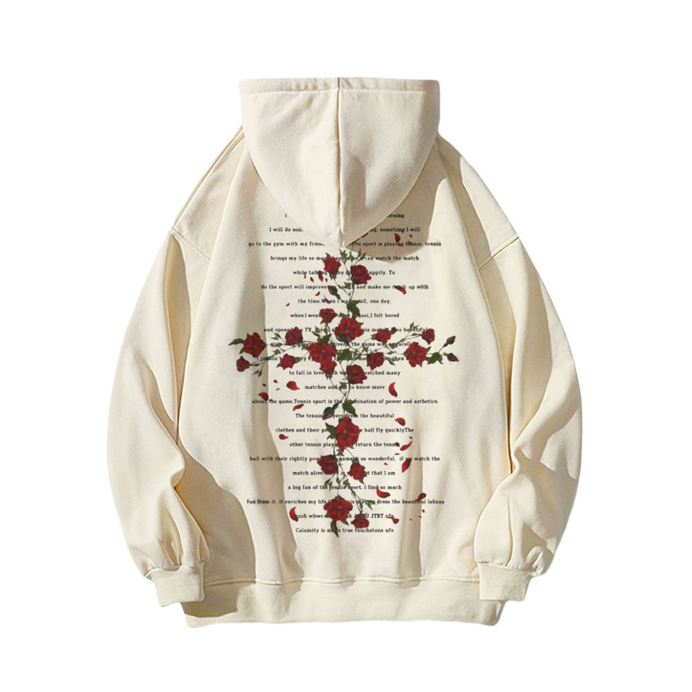 Rose Cross Print Hoodie