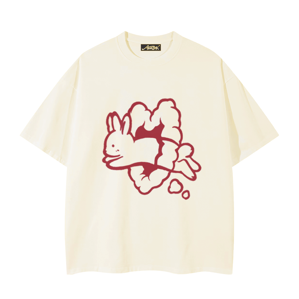 Cartoon Heart Bunny Couple T-shirt