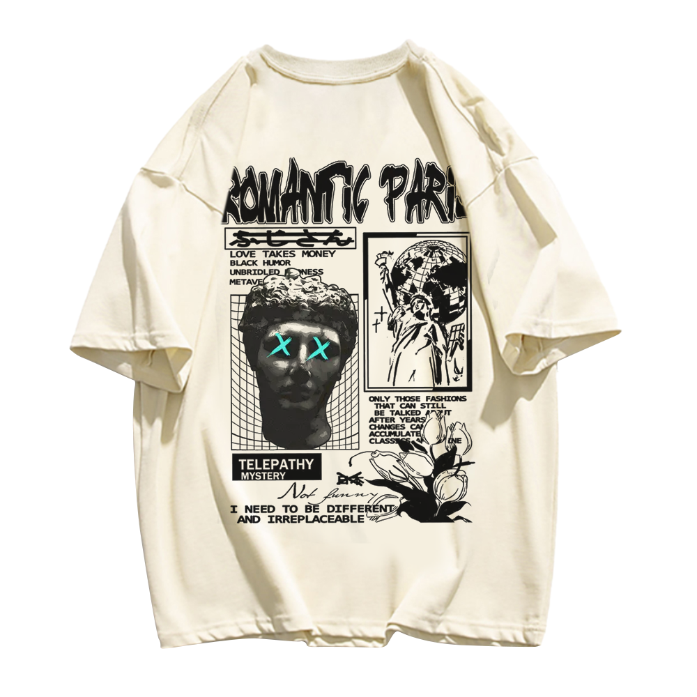 Portrait Sculpture Print T-shirt