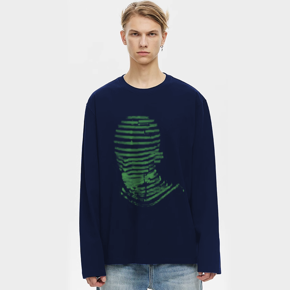 Abstract Masked Man Long Sleeve Shirt