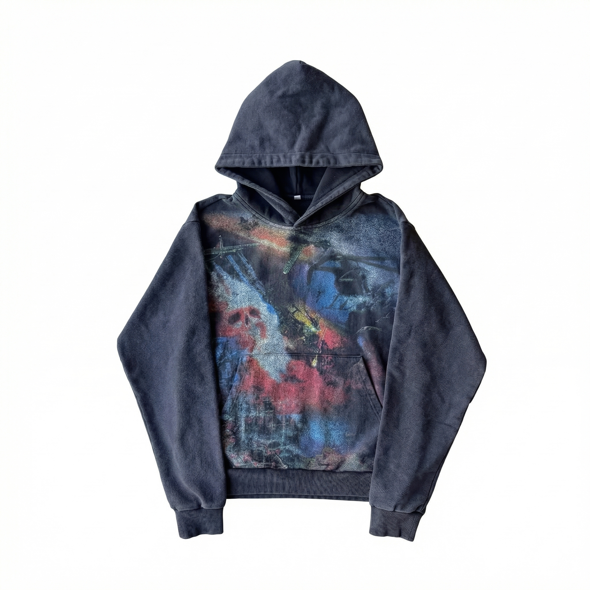 AOKLOK® Distressed Graphic Hoodie – Dark Street Edition