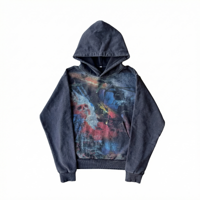 AOKLOK® Distressed Graphic Hoodie – Dark Street Edition