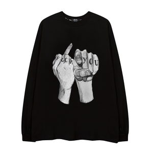 High Street Finger Letters Long Sleeve Shirt