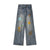 Retro Design Flower Embroidery Jeans