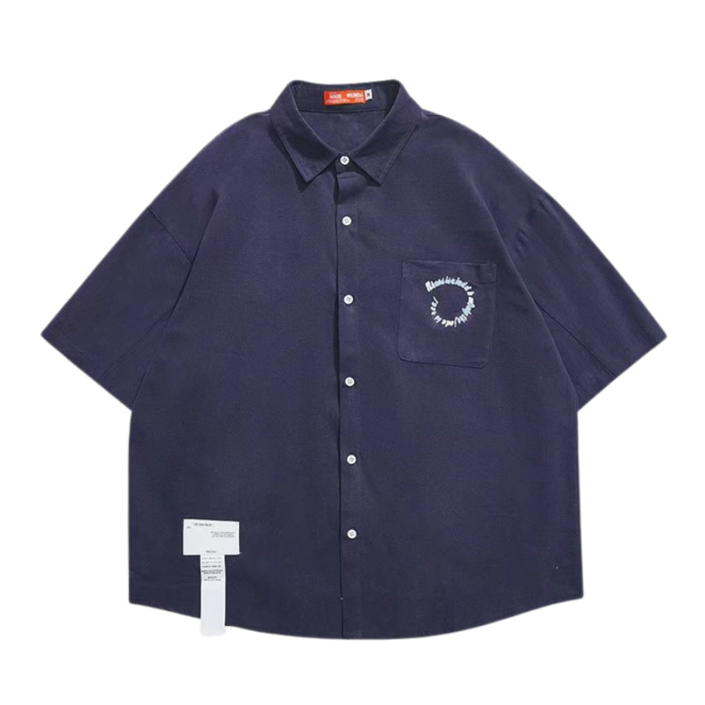Japanese Embroidered Short Sleeve Shirt